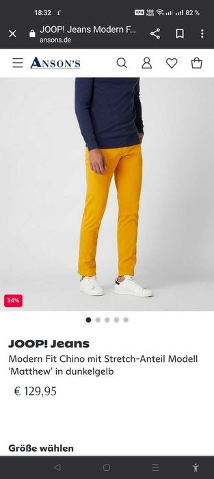 Джинсы (chino Joop Homme Germany w31 yellow.