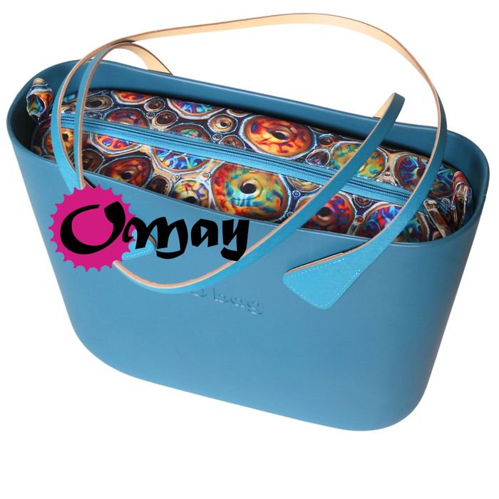 Niebieski organizer do OBAG MINI donutsy Morski 2 kieszenie wkład OMAY