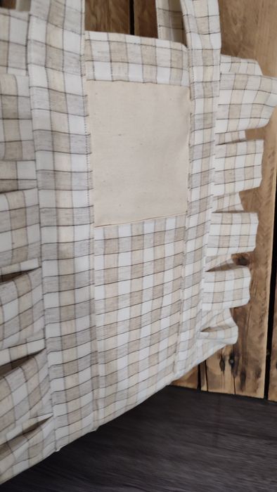 Сумка-тоут з рюшами та подвійними кишенями | Handmade 35х40 см