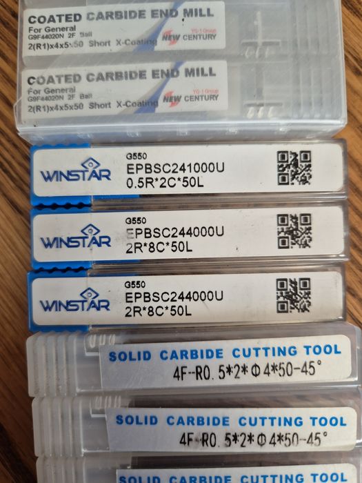 Frezy palcowe do cnc nowe