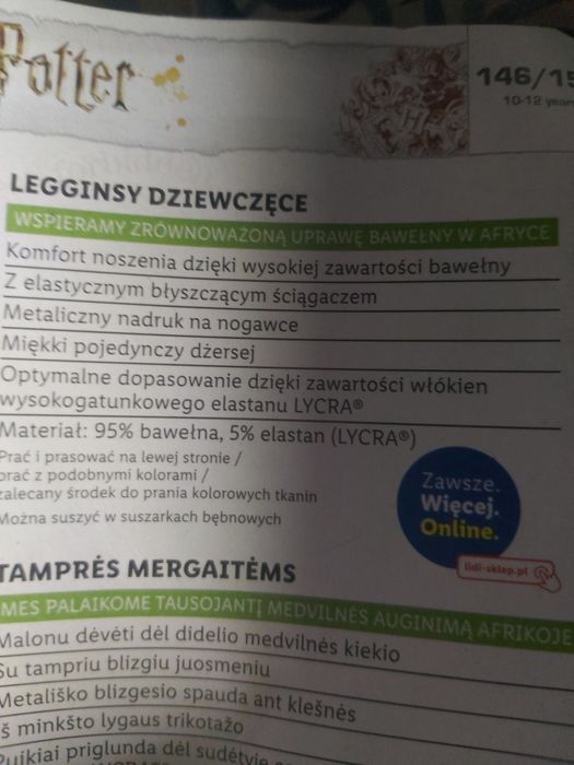 Nowe leginsy Harry Potter