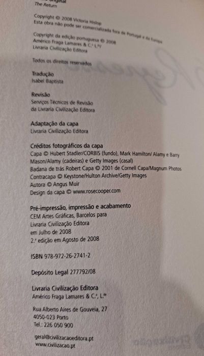 Livro " O Regresso " de Victoria Hislop