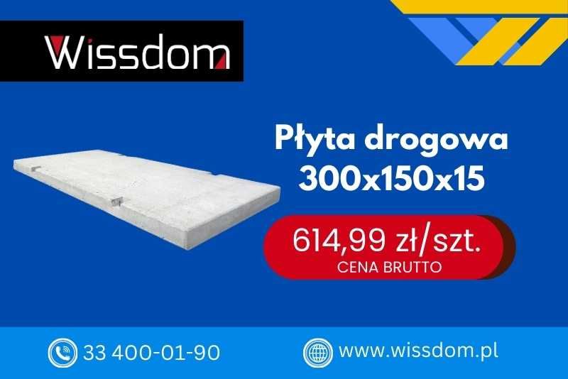 Płyta drogowa 3000 x 1500 x 150 25 Mpa