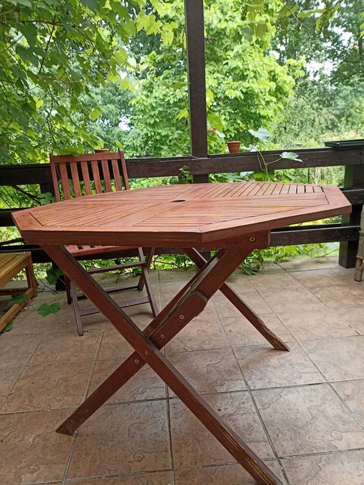 stół ogrodowy drewniany ośmiokątny, odbiór osobisty.