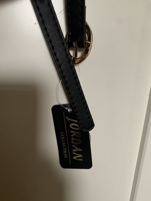 Cienki pasek damski czarny r. M/L