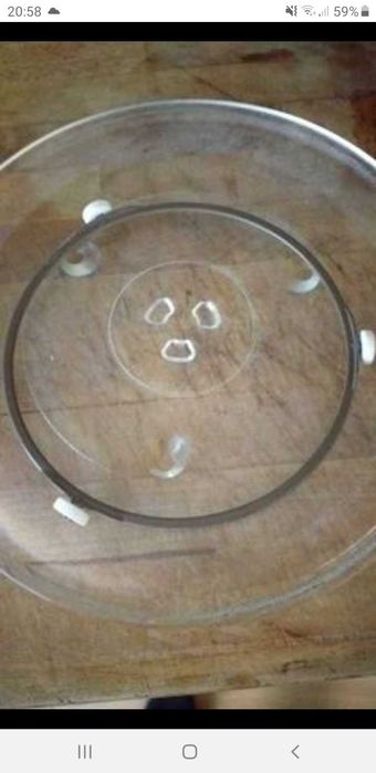 Prato grande de vidro para microondas com aro