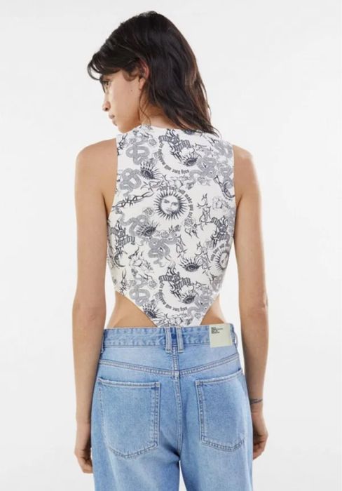Боді з принтом bershka