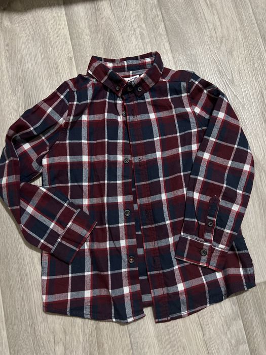Дитяча бавовняна сорочка на хлопчика в клітинку