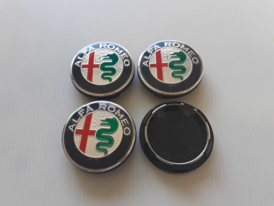 Centros/tampas de jante completos Alfa Romeo com 50, 56, 60 e 65 mm