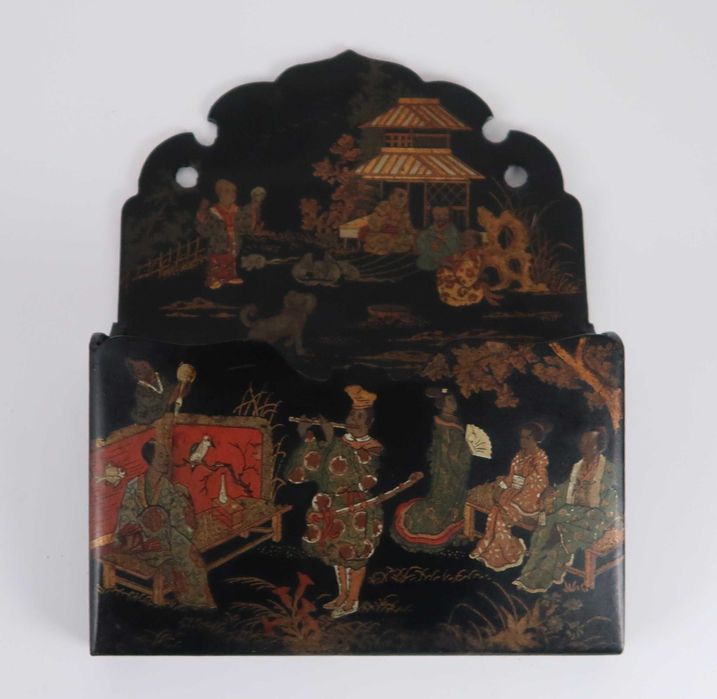 Porta Cartas Antigo Lacado China - Grande Porte 11 cm