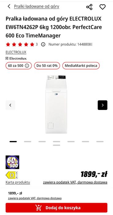 Pralka ładowana od góry Electrolux