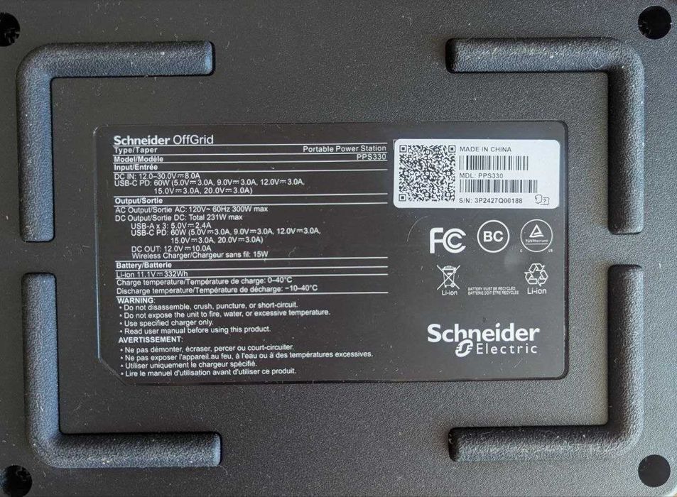 Зарядна станція Schneider Offgrid PPS330 332Wh