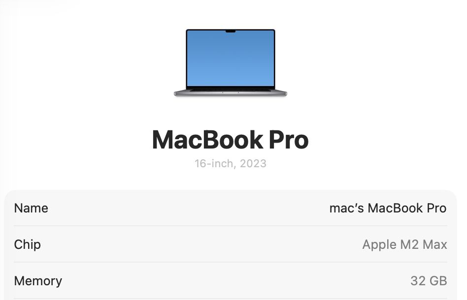 MacBook Pro 16 2023 M2 Max 38 GPU 32GB RAM 1TB SSD