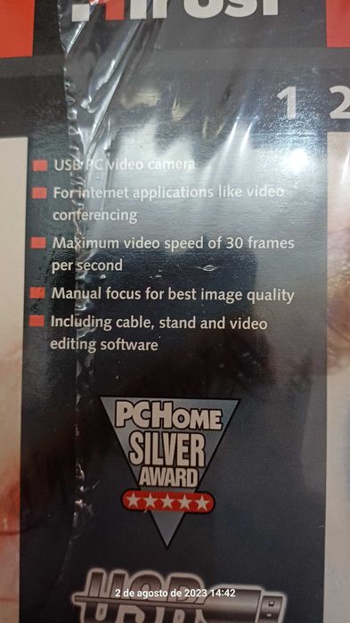 Webcam nova ainda em caixa
