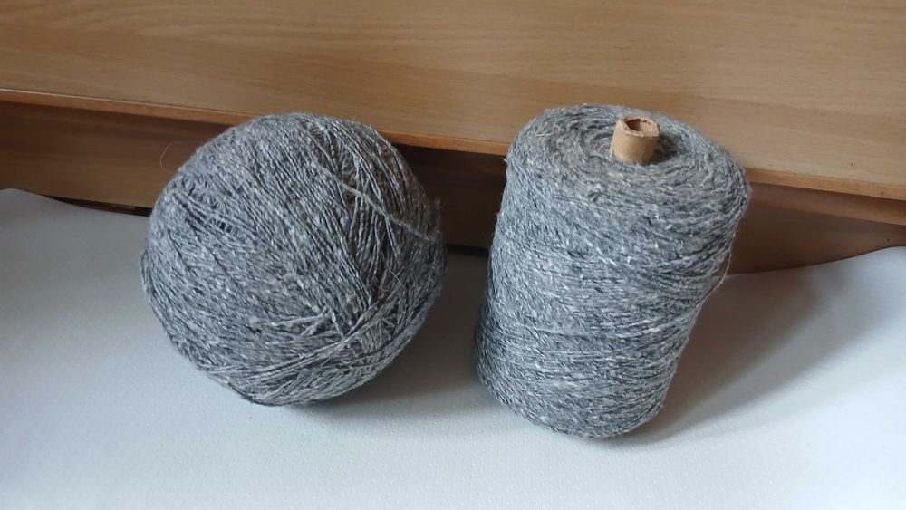 Włóczka przędza szara 500g