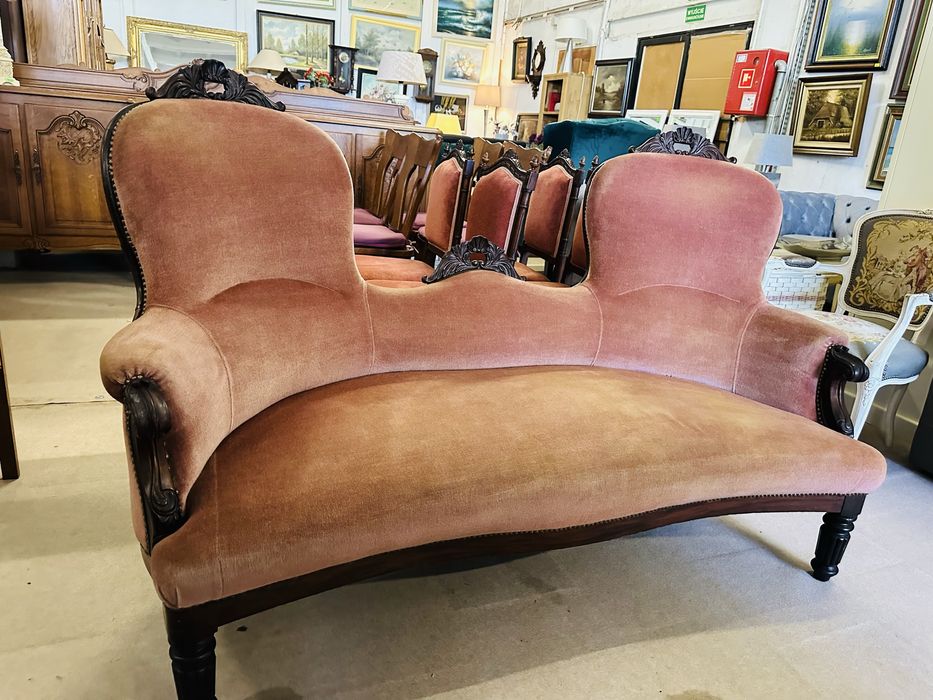 Konwersacyjna sofa w stylu wiktoriańskim :) ŚLICZNY ANTYK :)