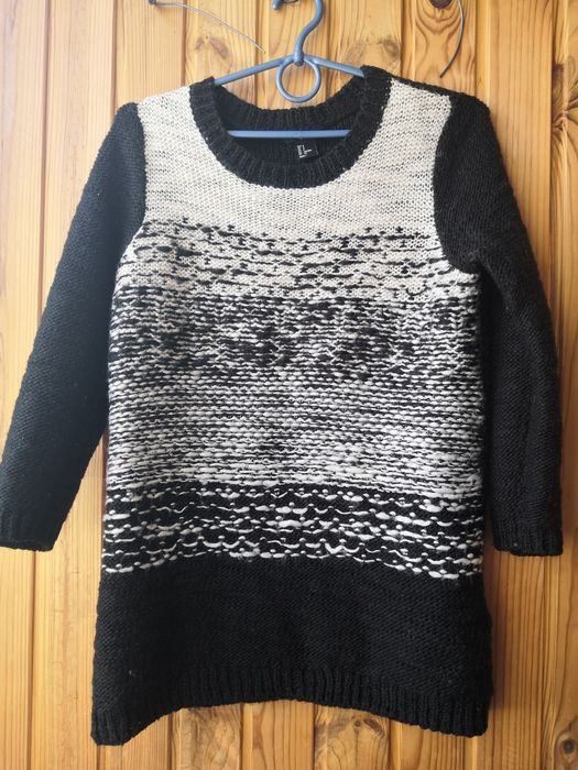 Кофта Чорна з білим тепла