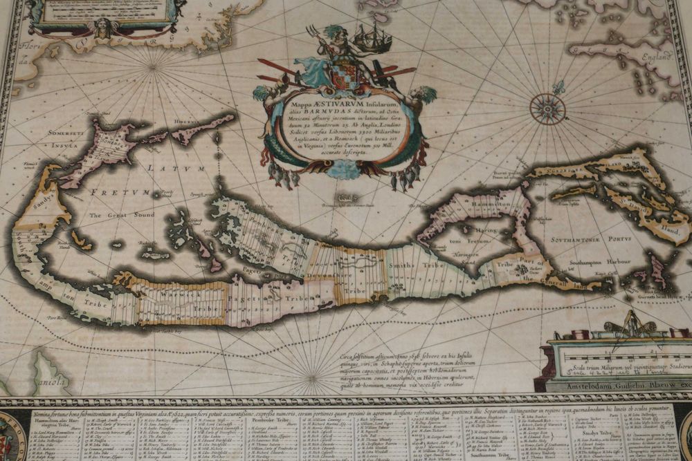 Reprodução impressa de Mapa Histórico Bermudas - Ano 1671