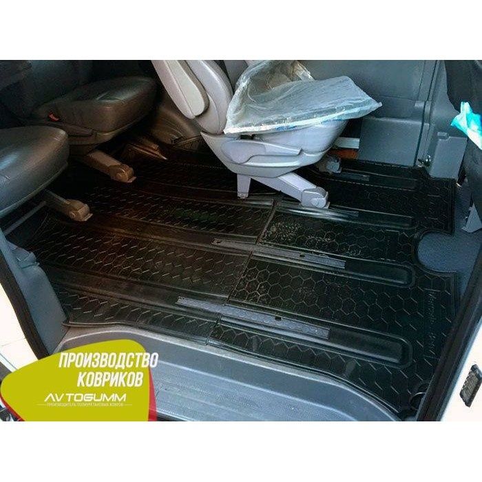 Коврики резиновые черные Mercedes Vito Вито 2004-2014 2-3 ряд вместе