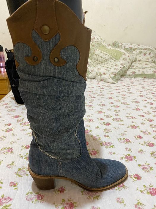 Botas de cano alto de ganga