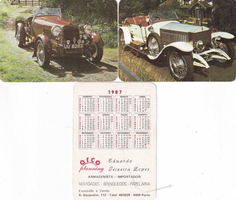 Calendários (Calhambeques) Ano 1987