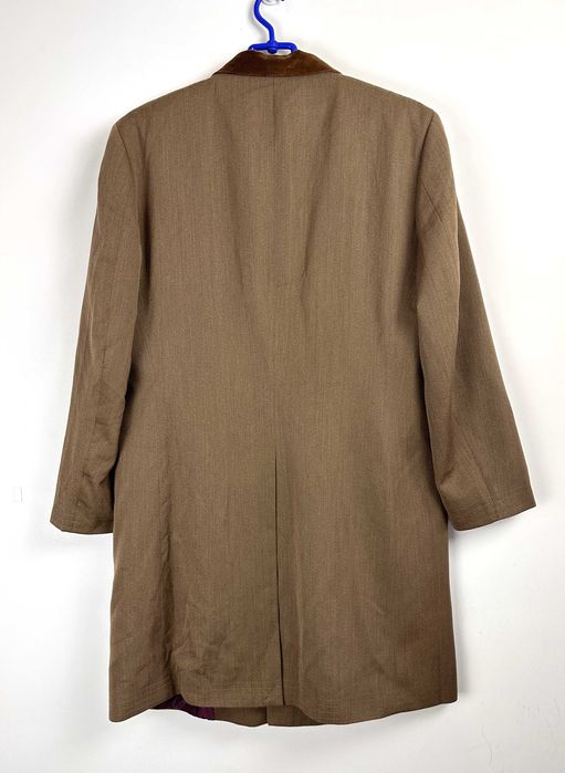 Płaszcz wełniany brytyjski styl country długi elegancki unisex r. M/L