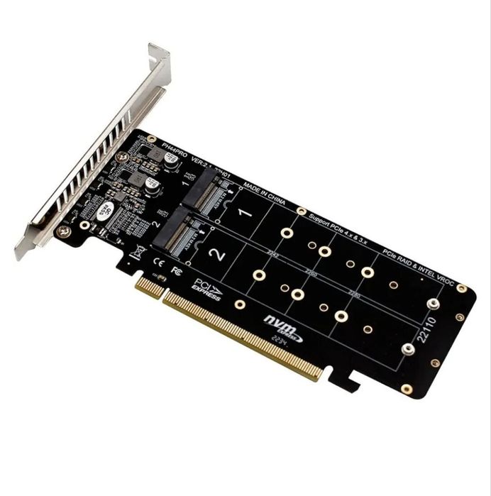 Adapter M.2 NVMe PCIe 4.0 x16 na 4x Dysk SSD | NOWY | PH44PRO