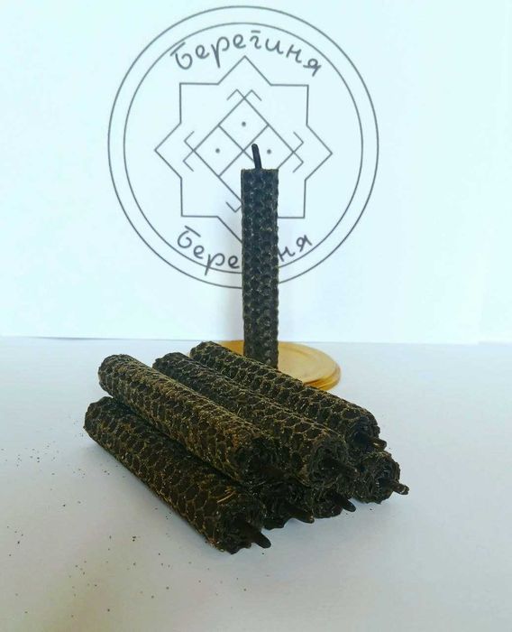 Свічки з травами: роза, полин, м'ята, калина, папороть. свічка вощина