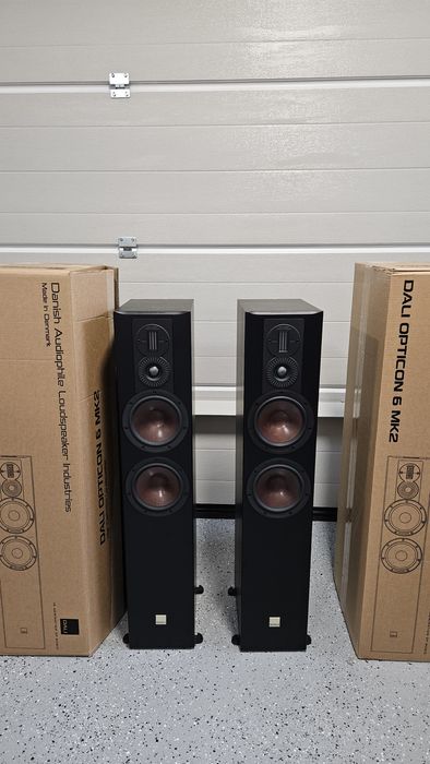 DALI Opticon 6 MK2 kolumny podłogowe, czarne, stan idealny, demo, gwarancja, faktura VAT 23%