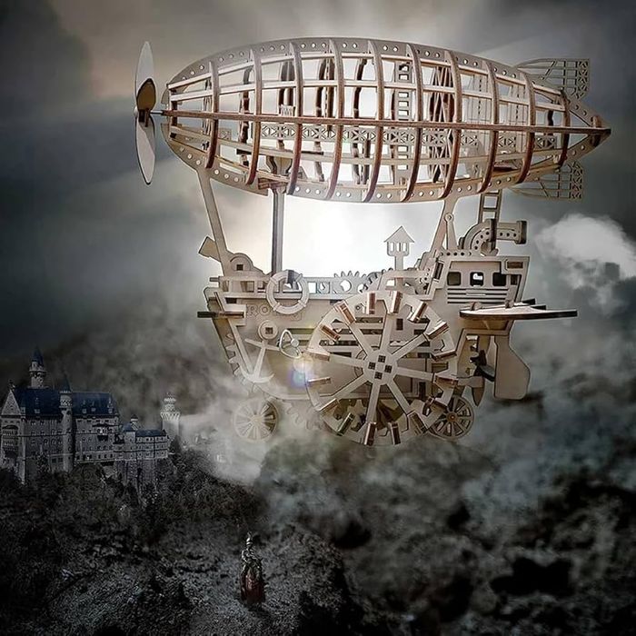 Puzzle Mecânico 3D em Madeira ROKR – Dirigível  - Novo/Selado