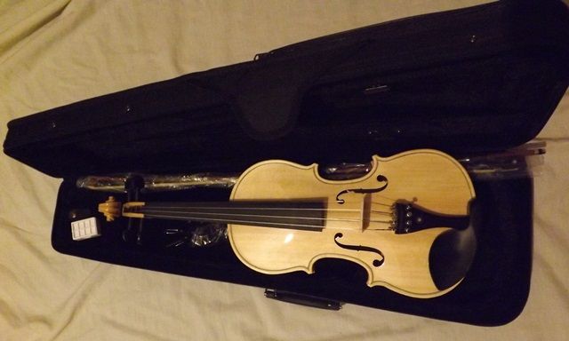 Violino novo de madeira maciça natural