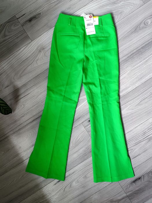 Nowe spodnie z metką xxs zielone dzwony eleganckie