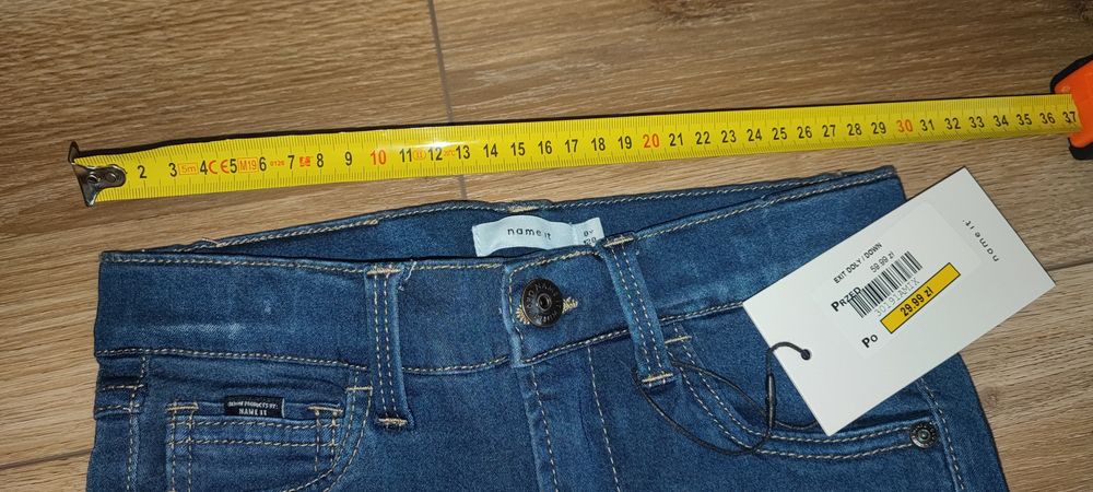 Spodnie 128 nowe jeansowe dziewczęce nr it niebieskie