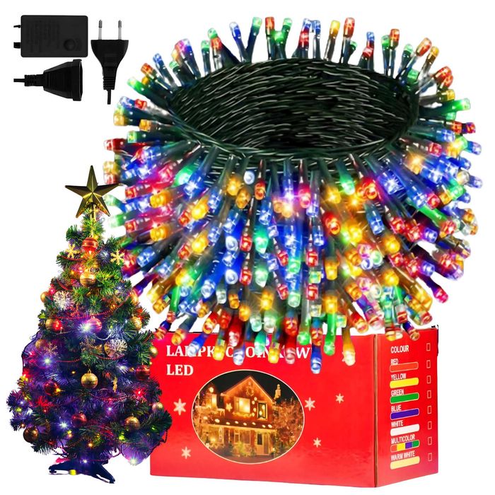 Lampki choinkowe 500 LED Multi kolor programator światełka 28m