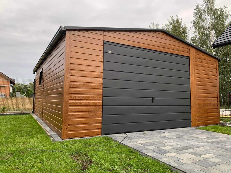 Garaż blaszany  6x5 grafit 7016