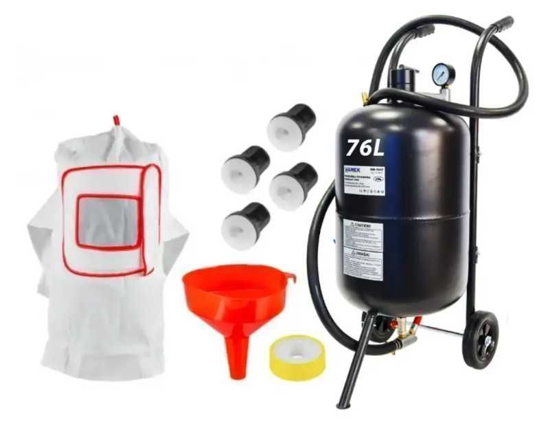 Піскоструминний апарат 76л 4 форсунки в комплекті Hawek HW1048