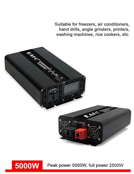 Інвертор 12V EAFC 5000W ЧИСТИЙ синус + СУХІ КОНТАКТИ авто включення