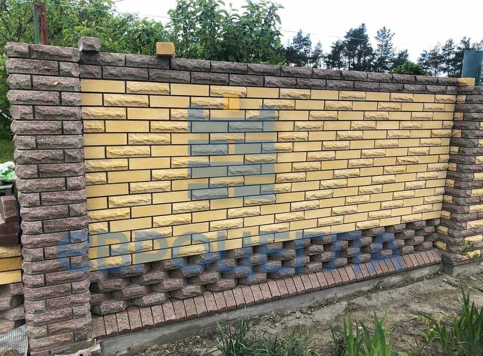Рвана цегла на паркан, для стовпчиків, для колон ЄВРОЦЕГЛА