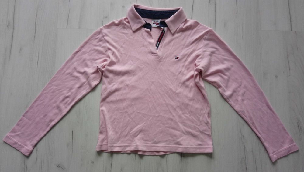 Damska koszulka długi rękaw longsleeve TOMMY HILFIGER r. M pudrowy róż