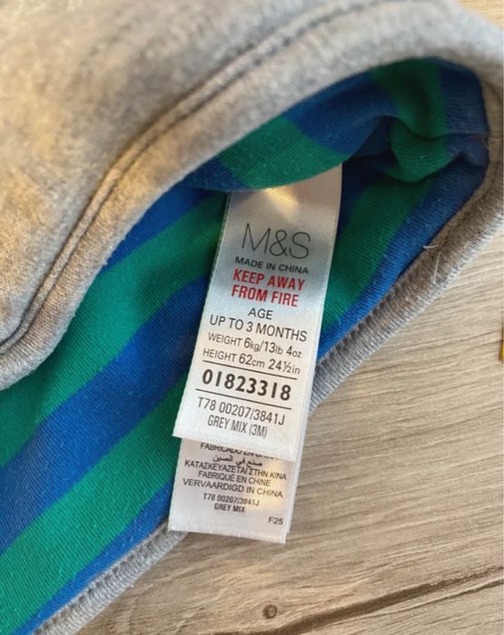 Ciepła bluza niemowlęca z kapturem, rozmiar 62, M&S