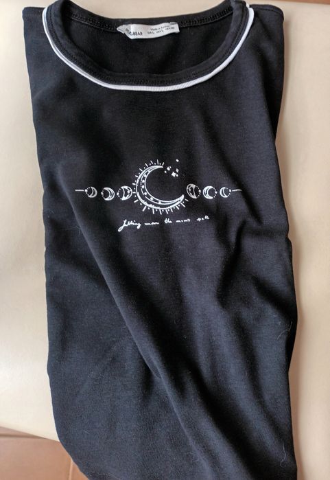 T-shirt preta - Pull&Bear