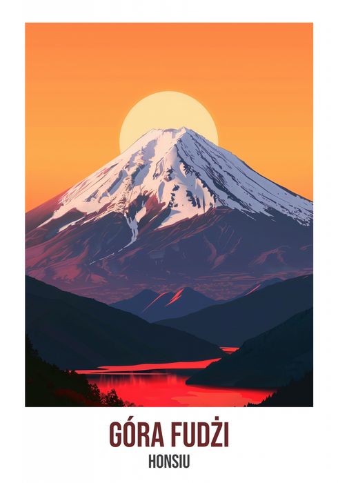 Plakat 70x100cm Góra Fudżi, Honsiu