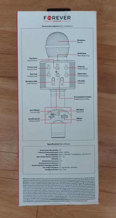 Mikrofon bezprzewodowy NOWY Karaoke speaker BMS-300
