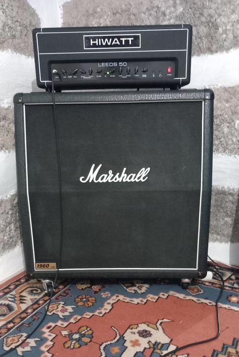 Coluna Marshall 1960a lead e cabeça amplificador hiwatt leeds 50r head