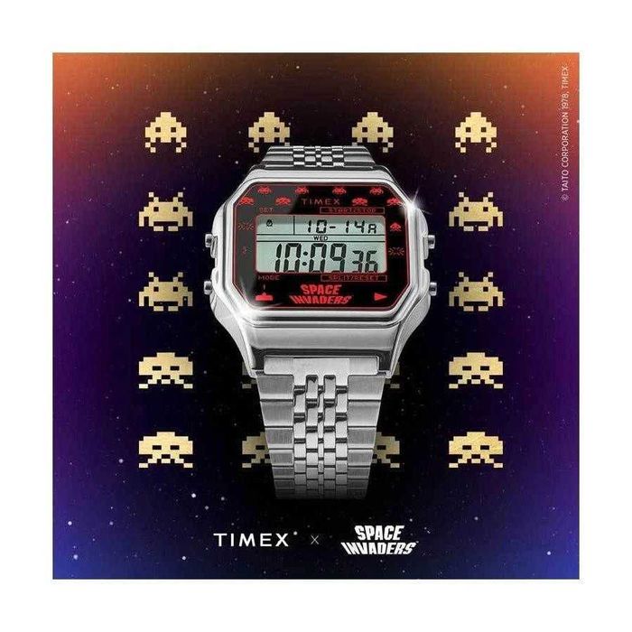 Zegarek TIMEX 80 x Space Invaders TW2V30000 srebrny