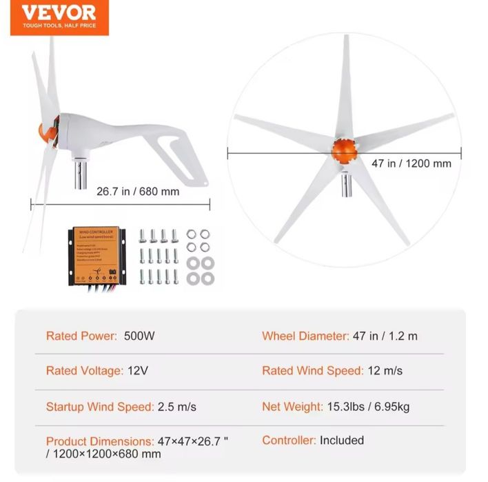 Turbina Eólica + controlador de carga