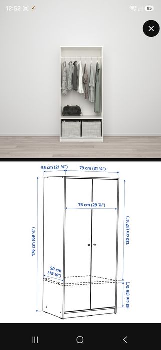 Szafy Ikea kleppstad 117 + 79/176/55