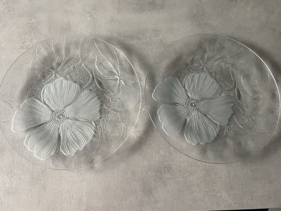 Talerze do ciasta szklane 2 sztuki 25 cm