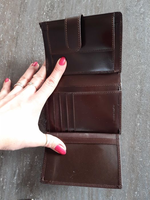 Portfel meski, skorkowy, brazowy, nowy