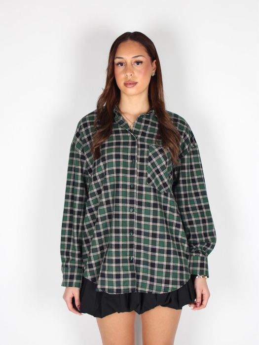 Зелена сорочка в клітинка, трендова картата сорочка, Туреччина